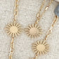 Envy Long Gold Double Layer Starburst Necklace with Pale Blue/Grey Crystals
