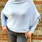 Asymmetric Draped Soft Knitted Jumper | Pale Lavender Blue