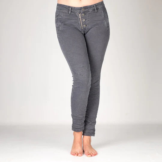 Melly & Co 4 Button Jeans | Charcoal