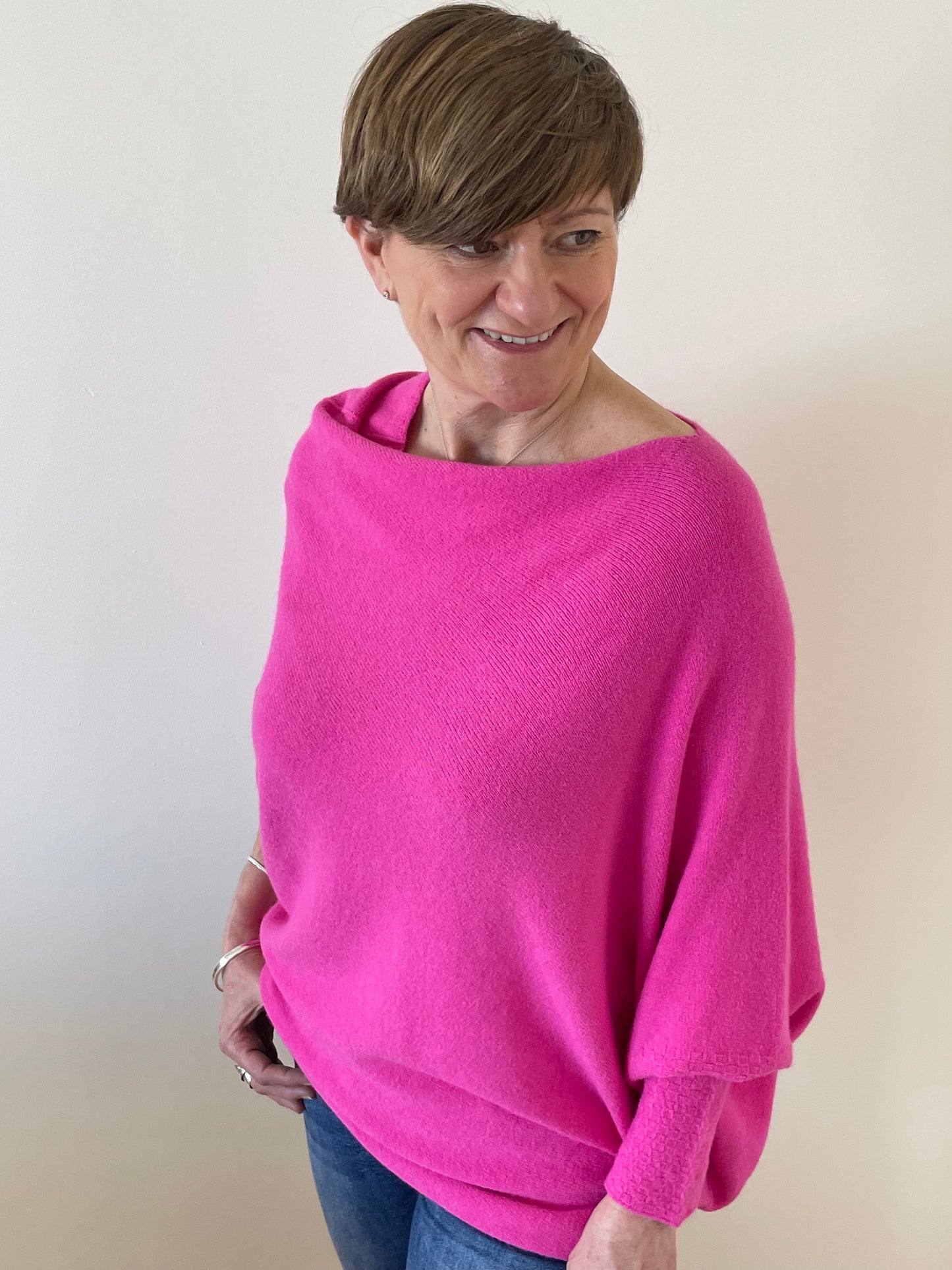 Asymmetric Jumper | Fuchsia