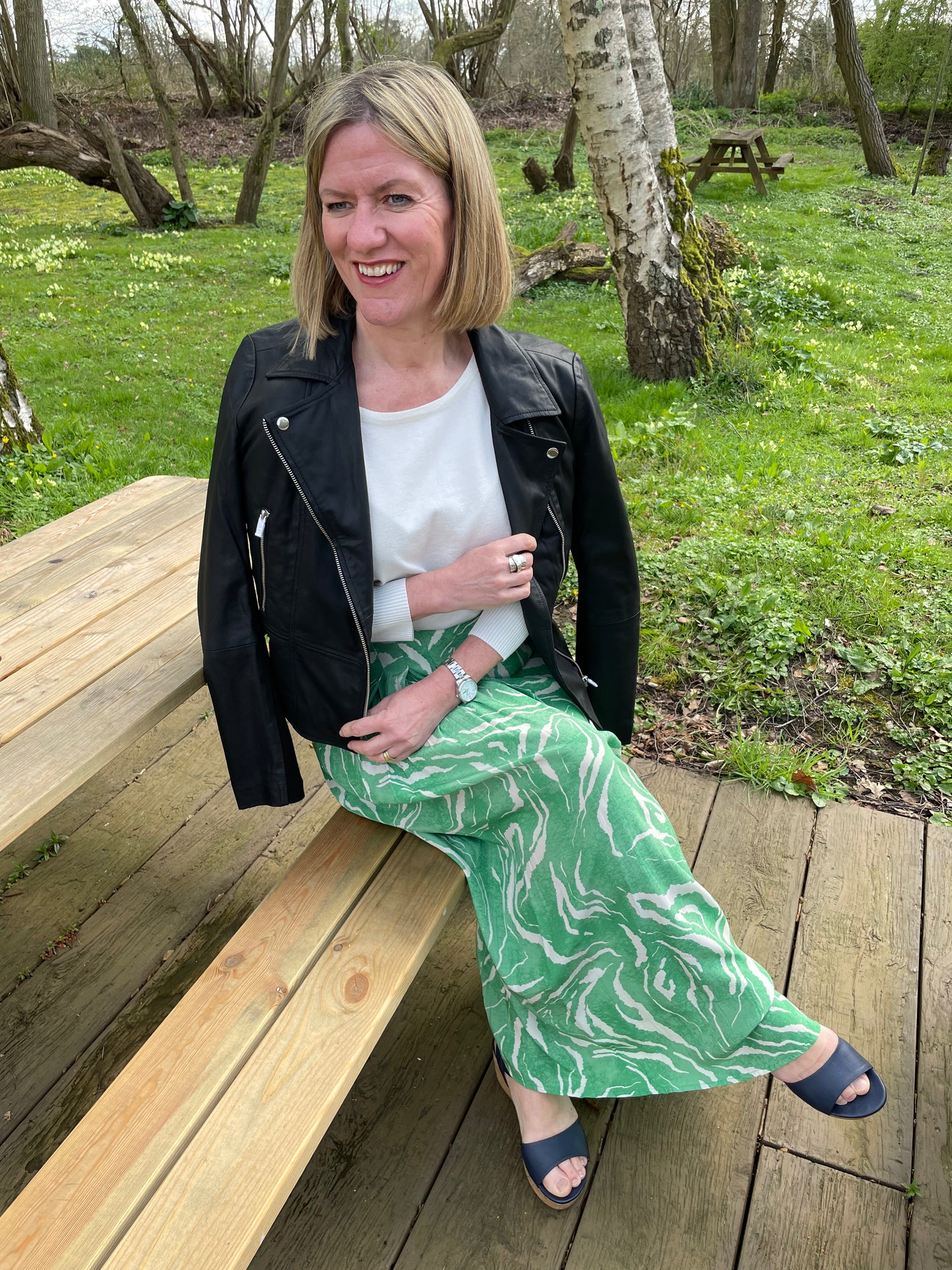 YAS Sophie Leather Jacket | Black