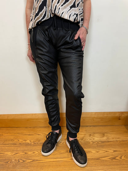 Suzy D Faux Leather Mix Ultimate Joggers