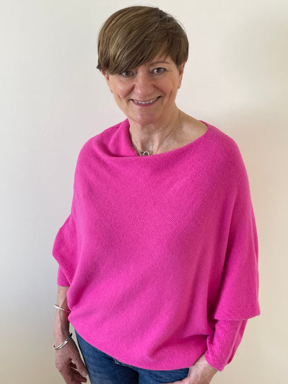 Asymmetric Jumper | Fuchsia