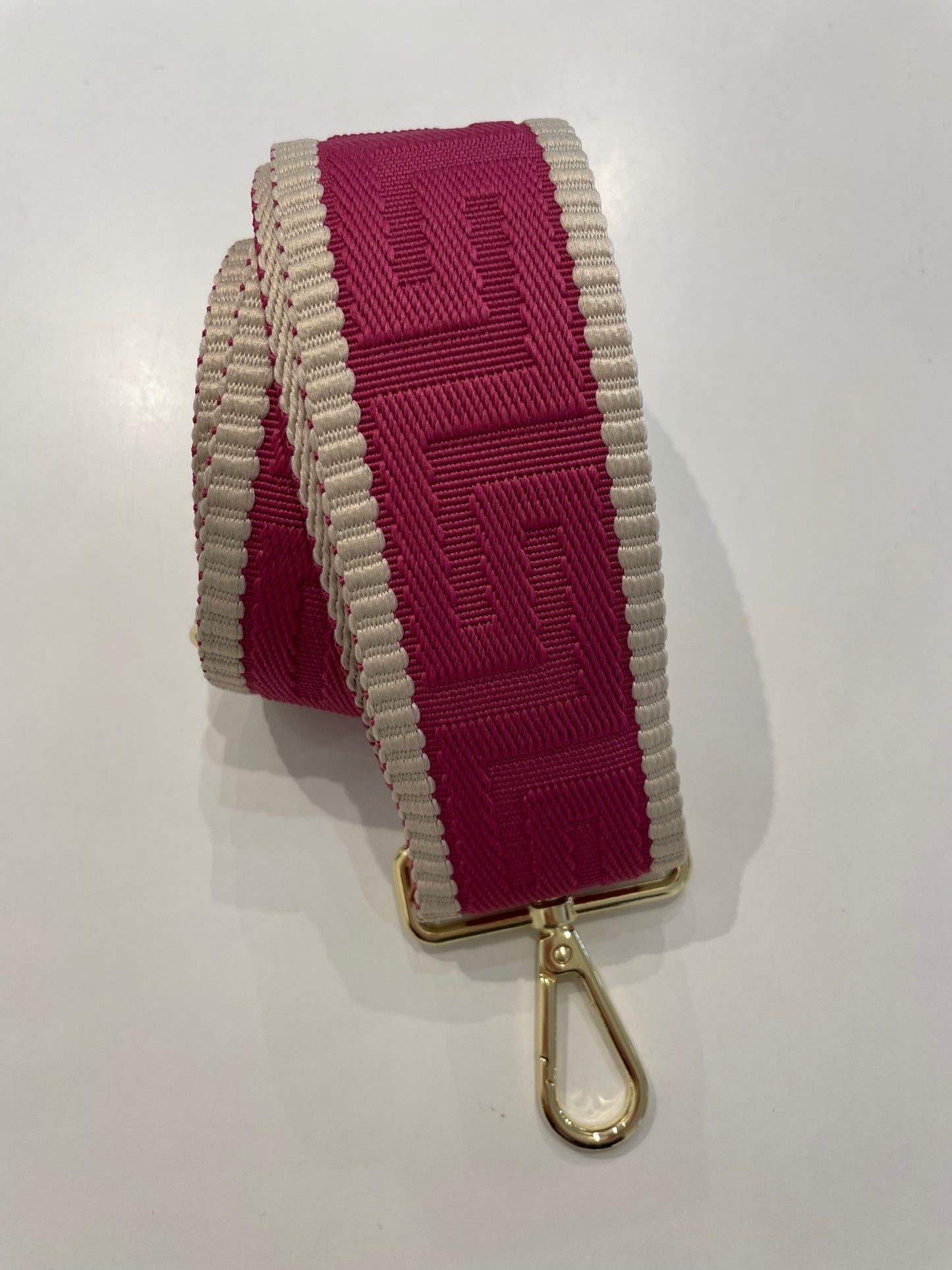 Woven Bag Strap | Pink & Cream