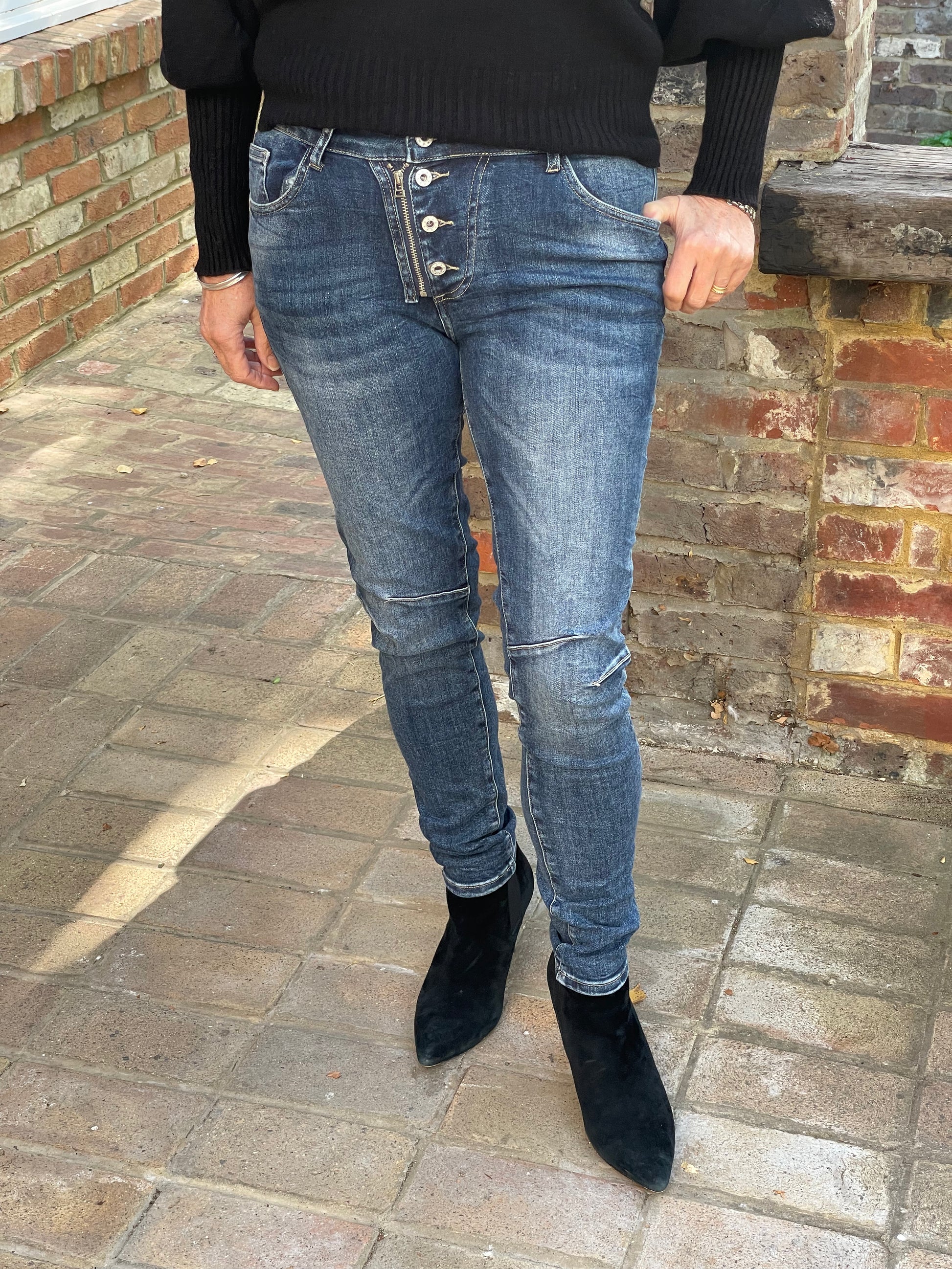 Ankle Jeans Jeans With Four Buttons Melly Co Button Skinny Jeans