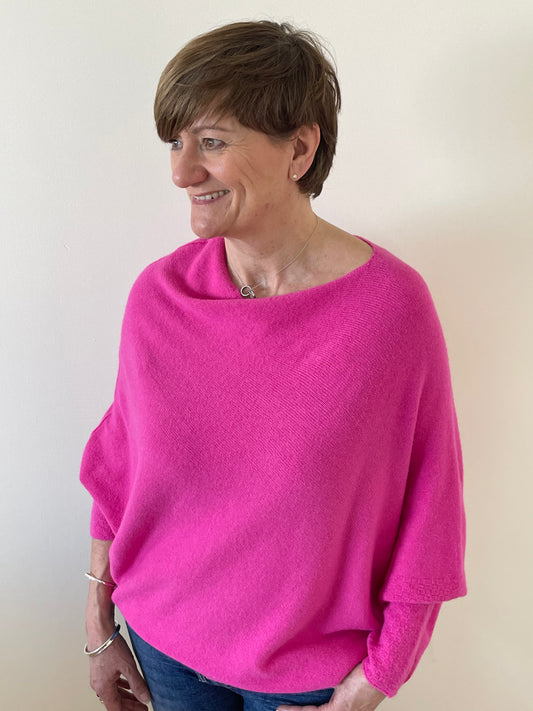 Asymmetric Jumper | Fuchsia